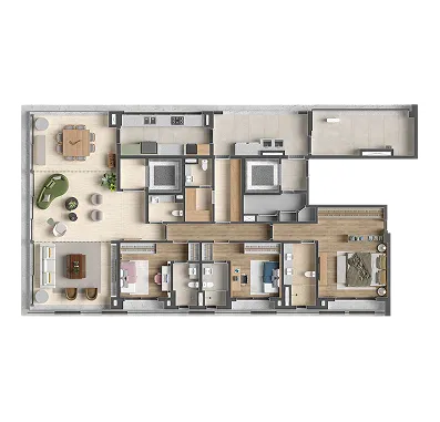 Planta baixa 3 Suítes | 3 Vagas